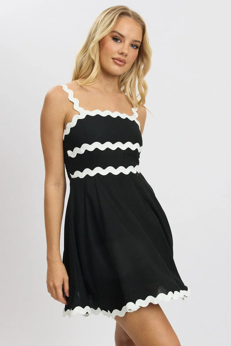Black Fit And Flare Dress Ric Rac Mini - Image 2