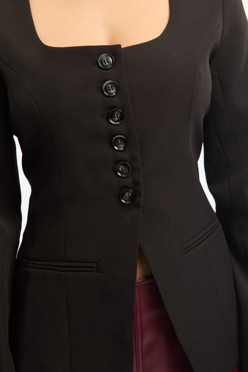 Black Fitted Blazer Jacket - Image 5