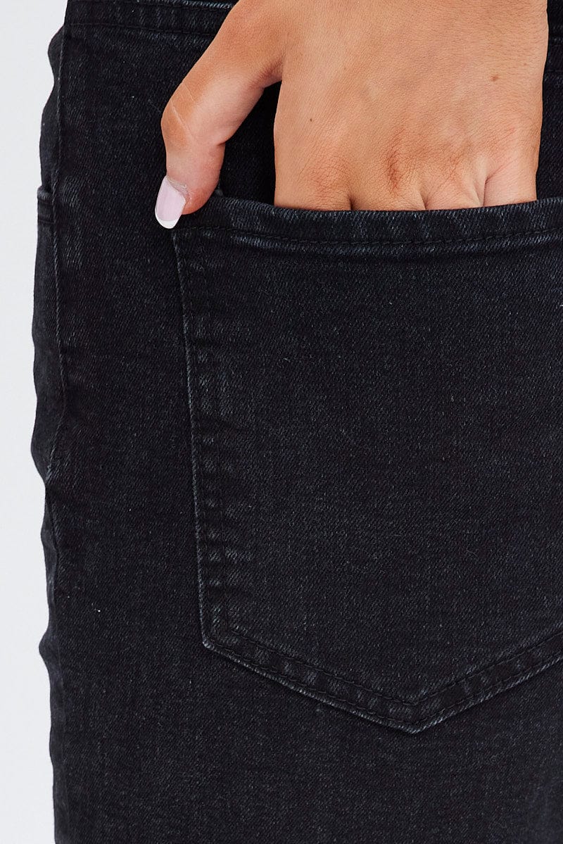 Black Flare Jeans Lace Up - Image 6