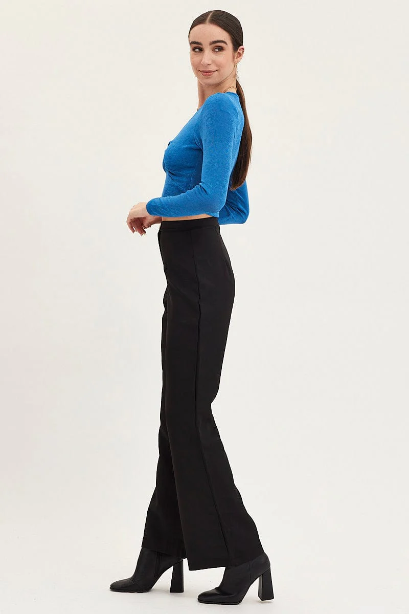 Black Flare Pants High Rise - Image 4