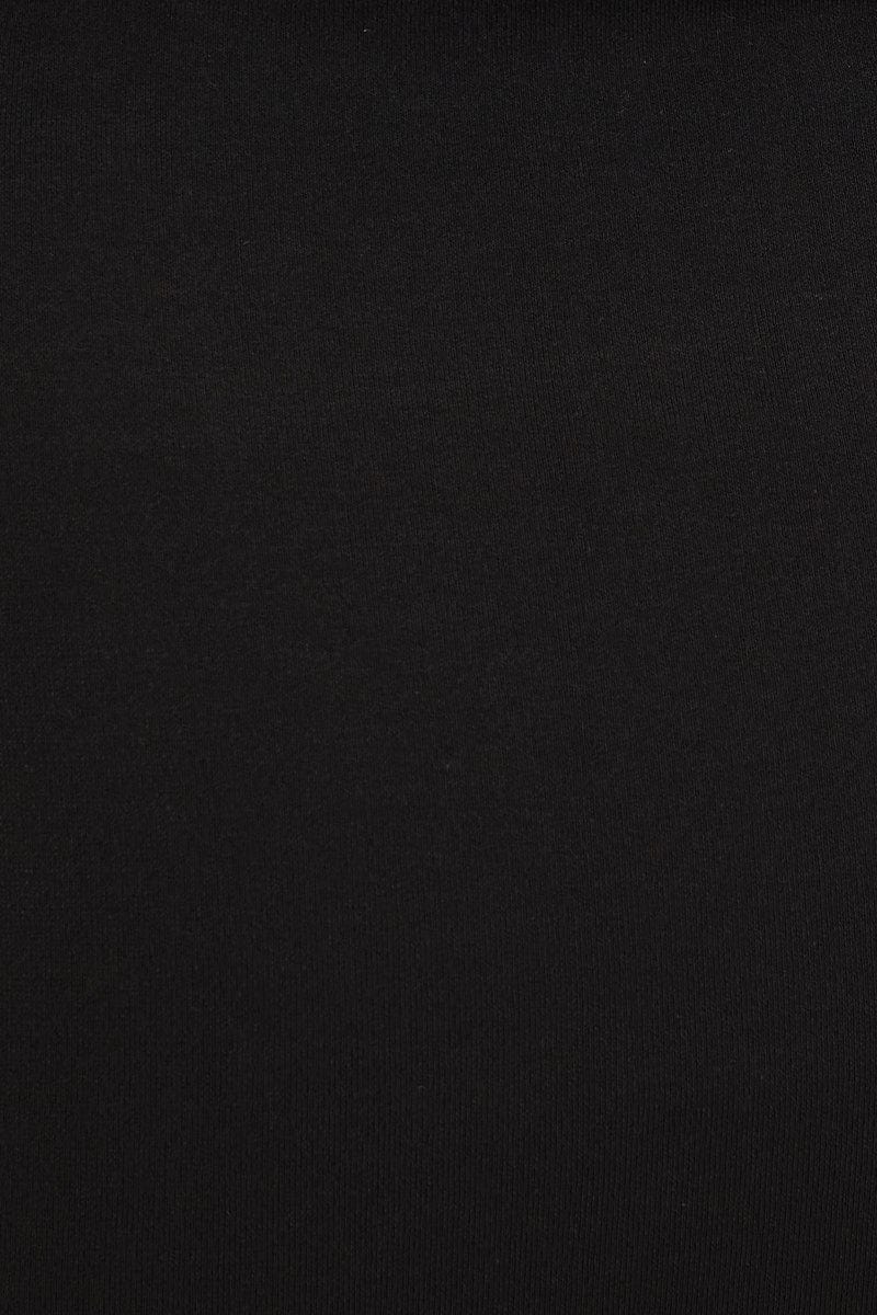 Black Front Split Midi Pencil Skirt Jersey - Image 5