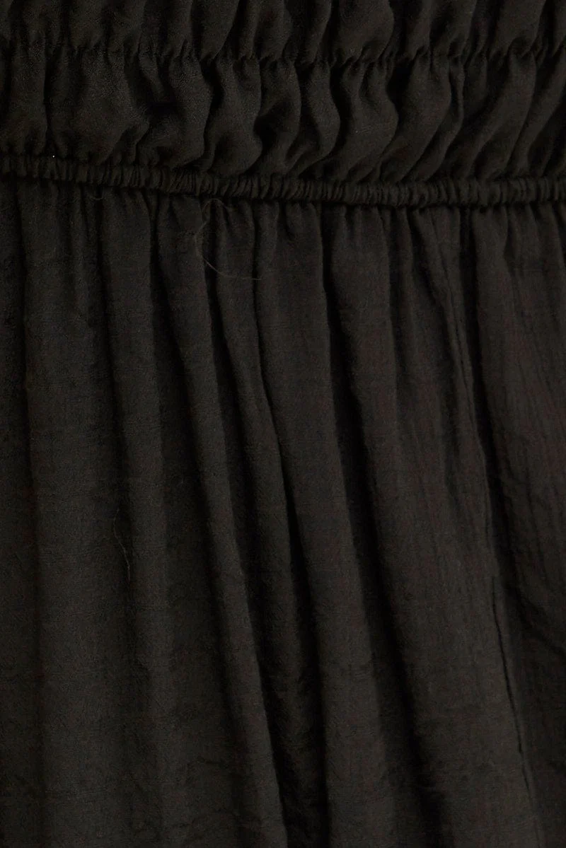 Black Gathered Bust Skater Dress - Image 6