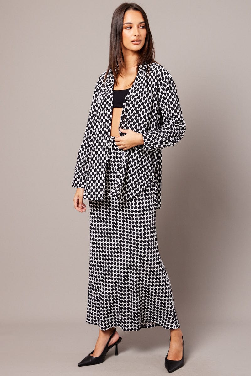 Black Geo Relaxed Shirt Long Sleeve - Image 2