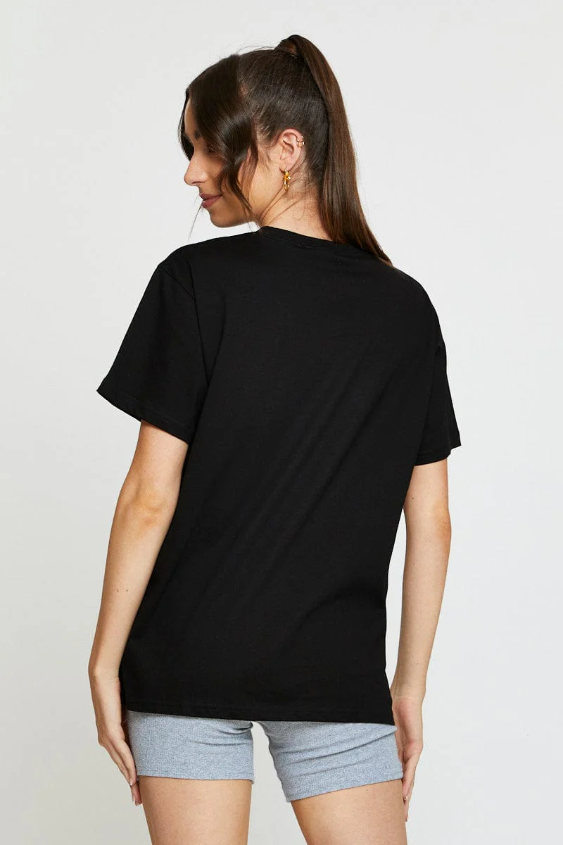Black Graphic T-Shirt Short Sleeve - Image 5