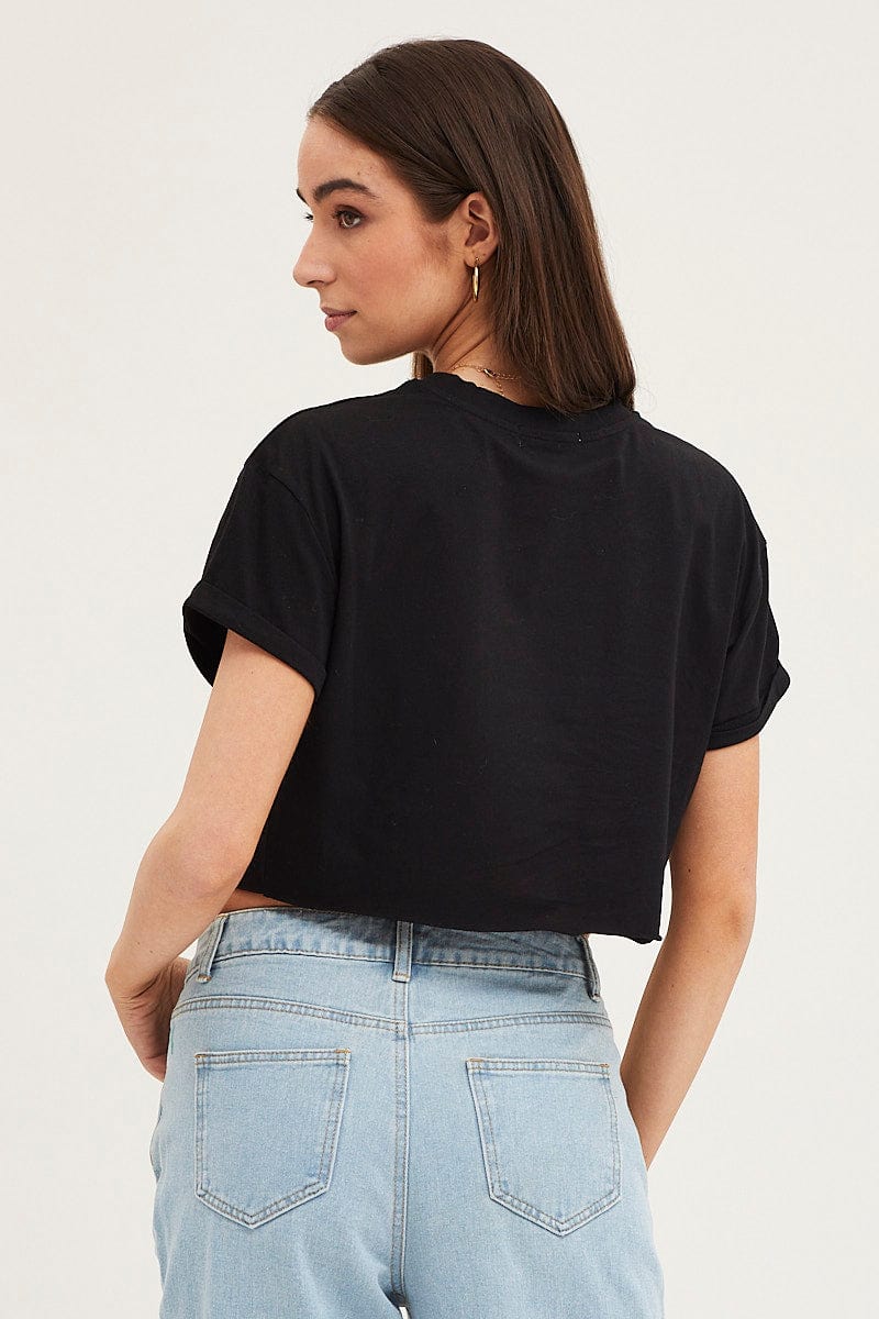 Black Graphic T-Shirt Short Sleeve - Image 5