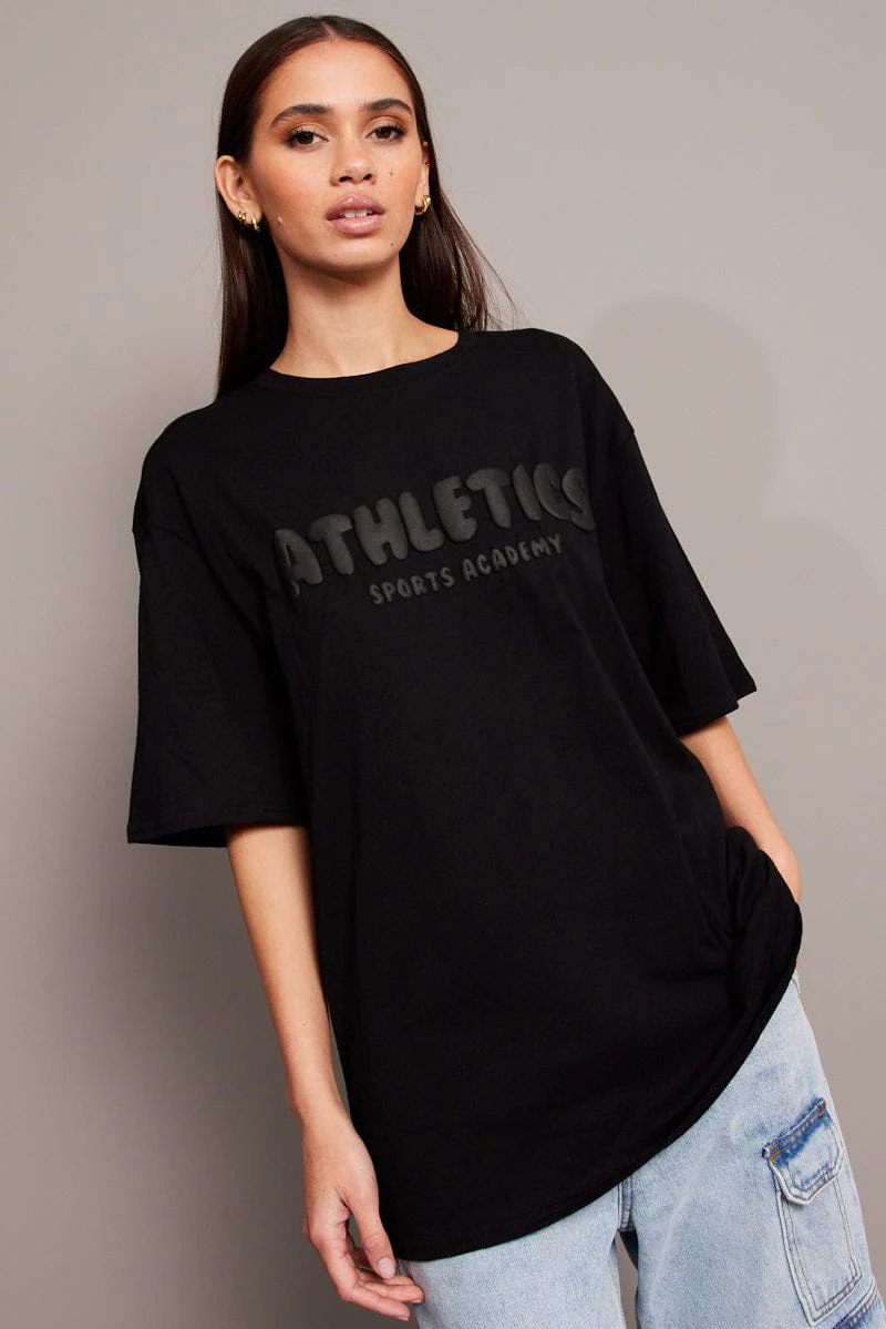 Black Graphic Tee Short Sleeve - Image 3