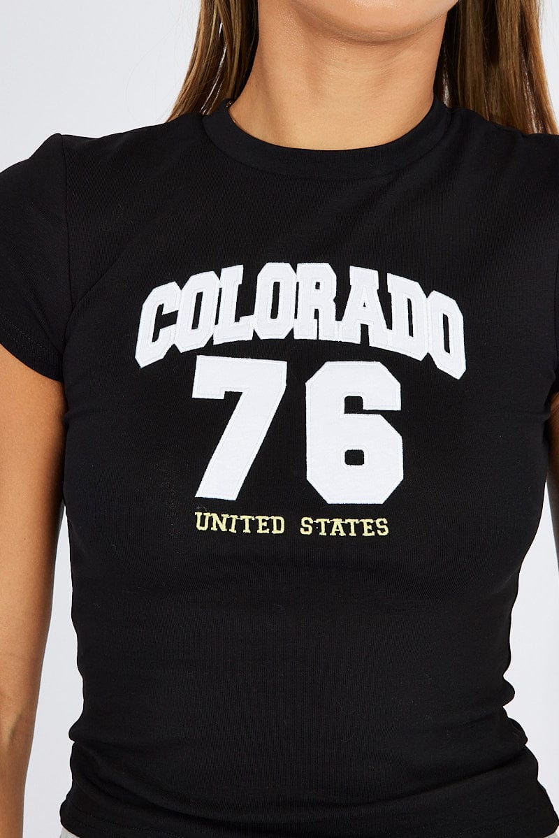 Black Graphic Tee Short Sleeve - Image 6