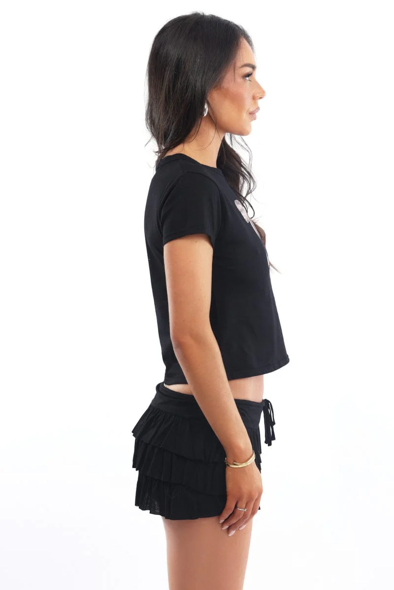 Black Graphic Tee Short Sleeve - Image 3
