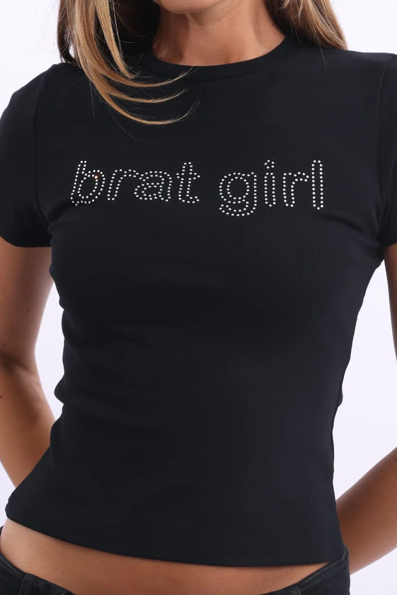 Black Graphic Tee Short Sleeve - Image 5