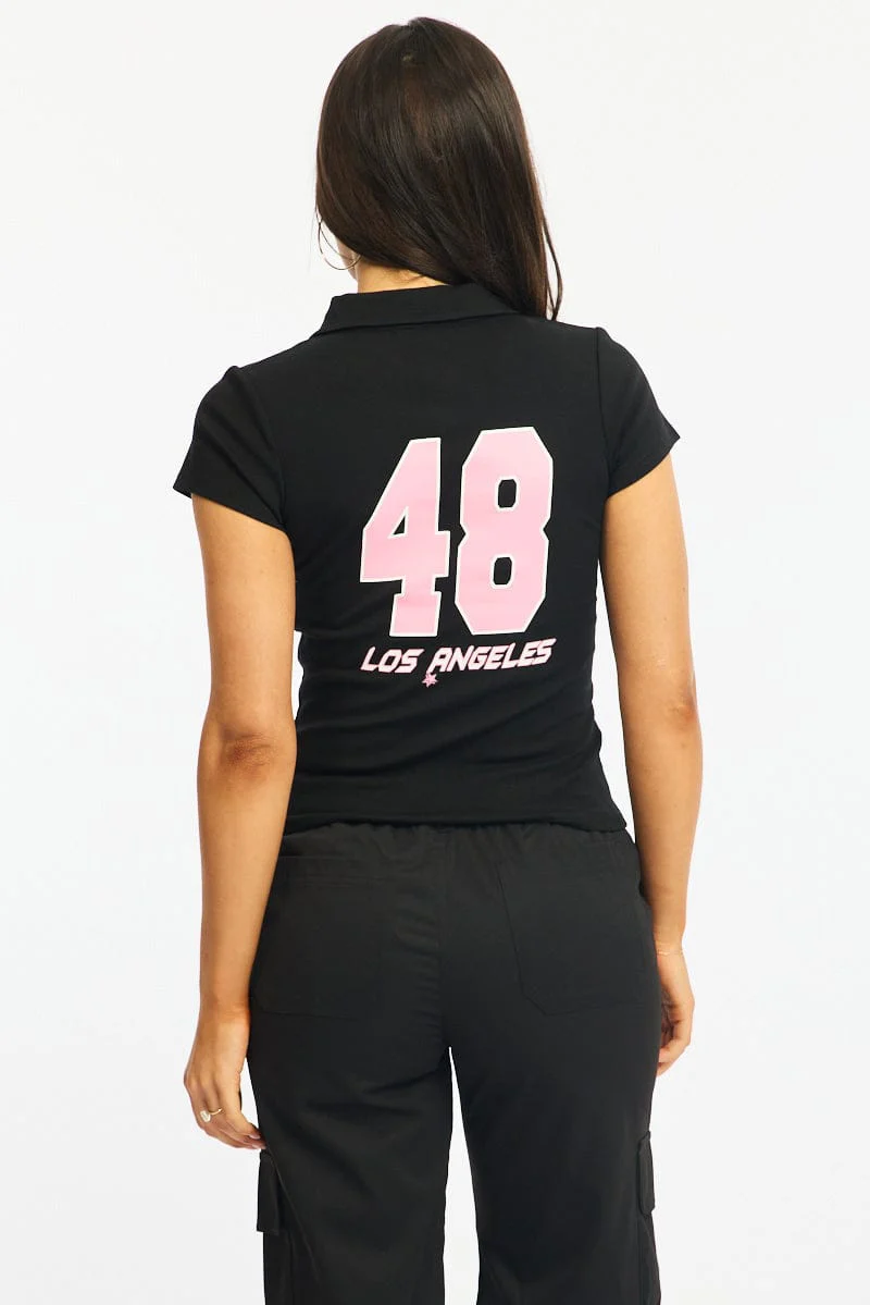 Black Graphic Tee Short Sleeve - Image 4