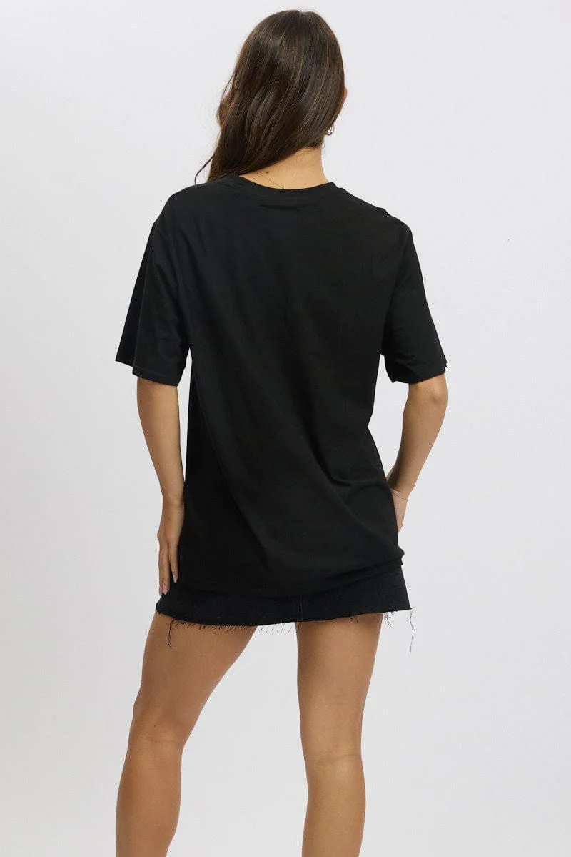Black Graphic Tee Short Sleeve - Image 5