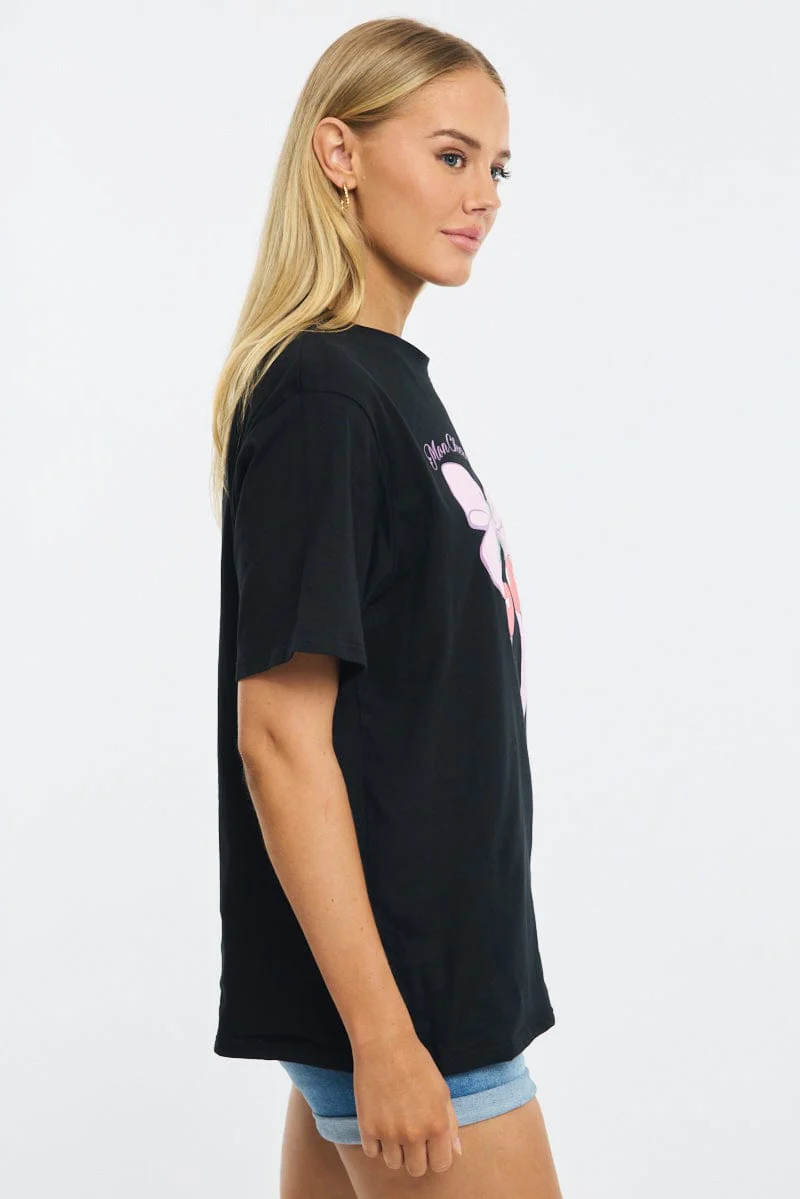 Black Graphic Tee Short Sleeve - Image 3