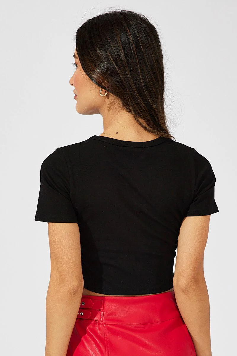 Black Halloween Tee Witch Slogan Crop Baby T-shirt - Image 5