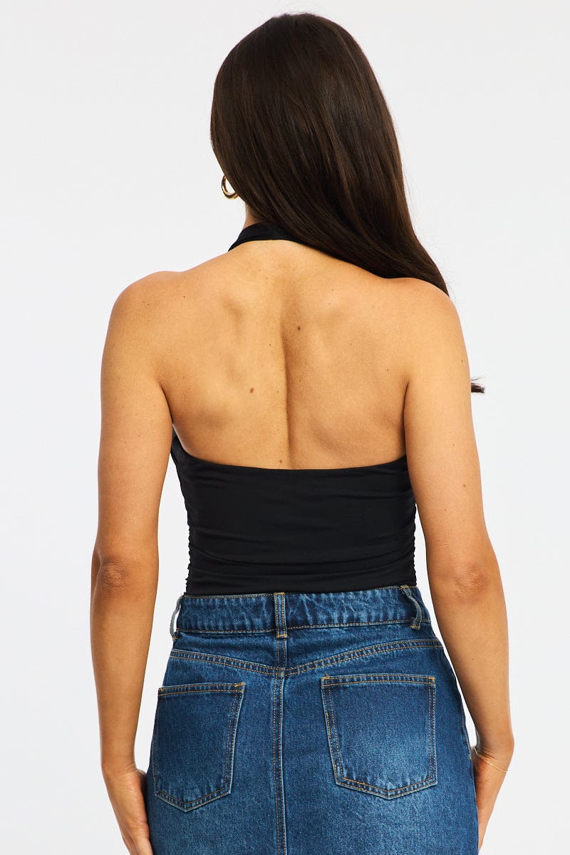 Black Halter Neck Bodysuit - Image 5