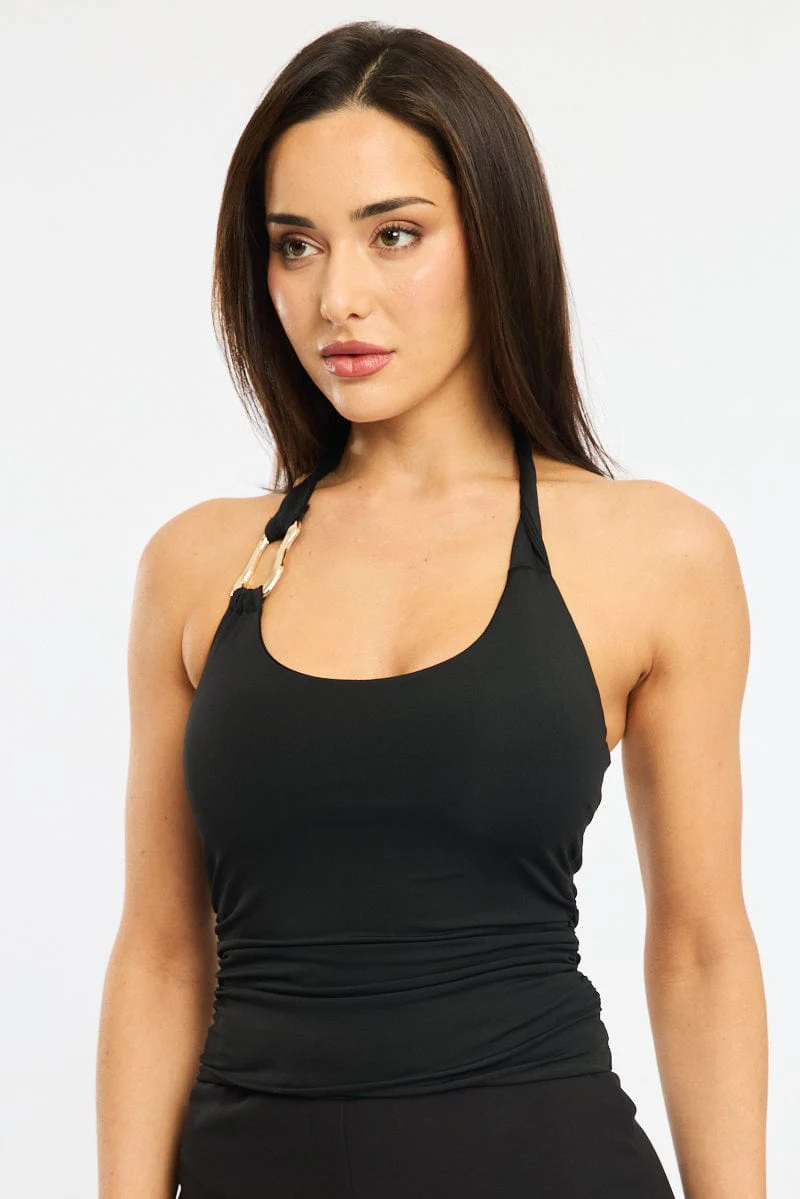 Black Halter Neck Top - Image 2