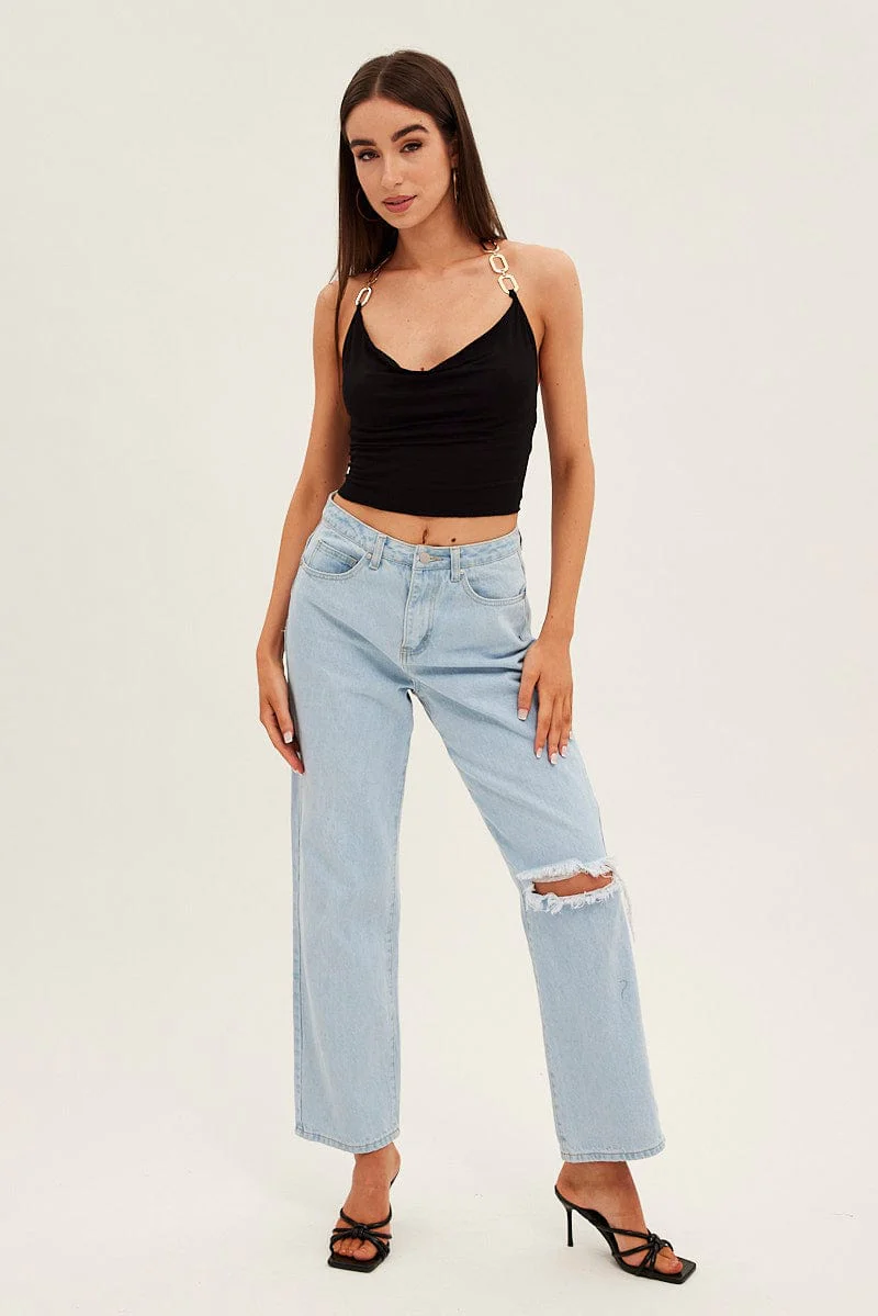 Black Halter Top Jersey - Image 2