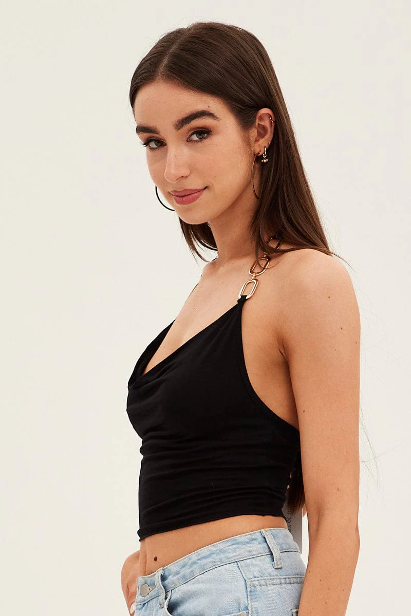 Black Halter Top Jersey - Image 4