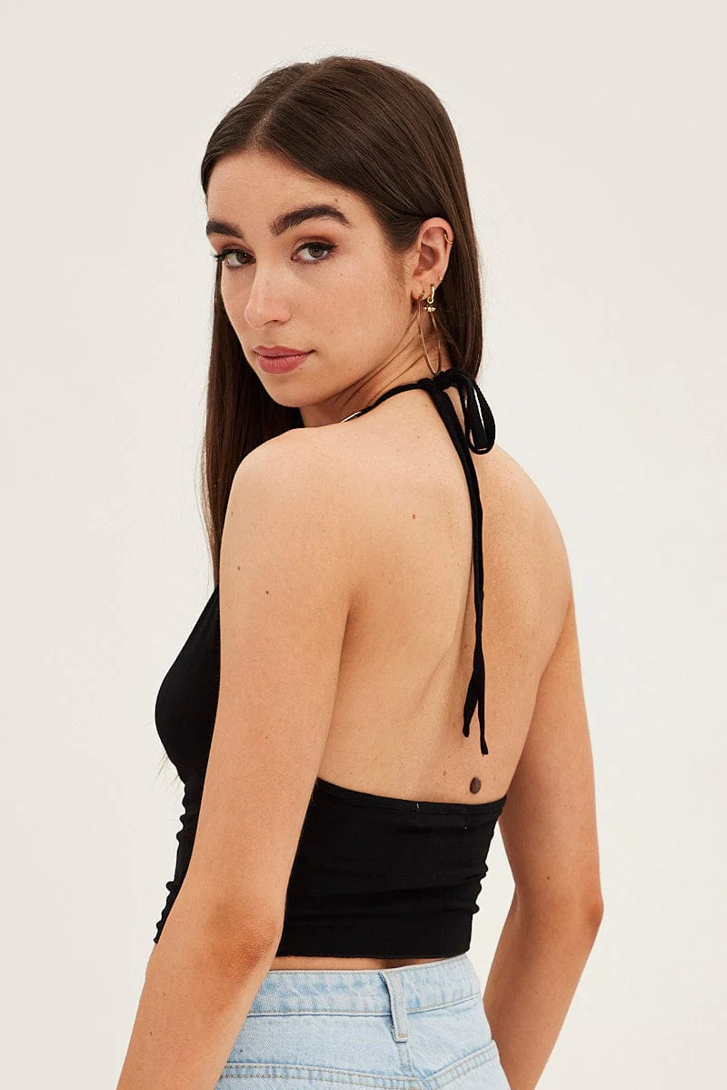 Black Halter Top Jersey - Image 5