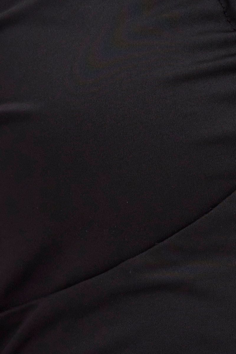 Black Halter Top Long Sleeve Crop Top - Image 6