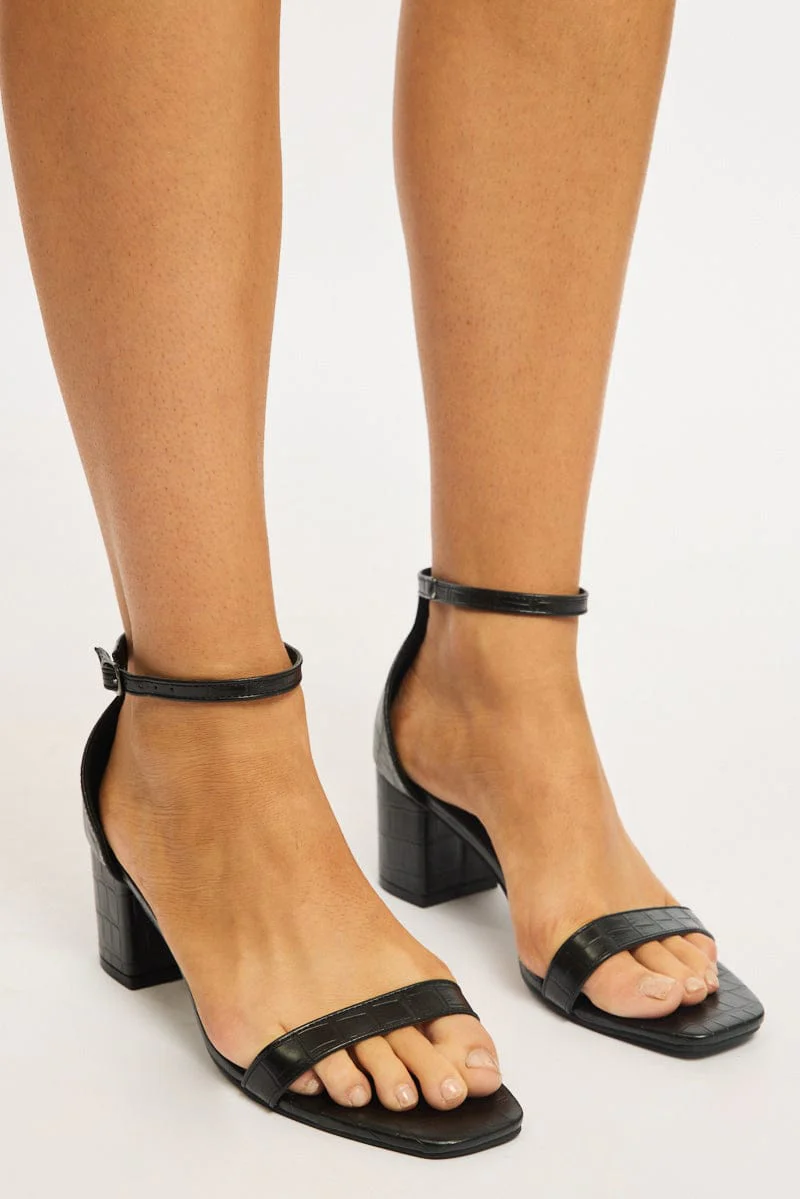 Black Heeled Sandals - Image 2