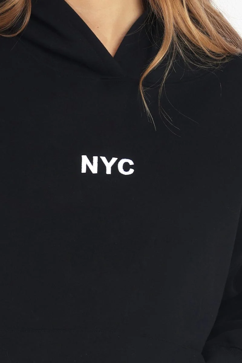 Black Hoodie Sweater Long Sleeve - Image 5