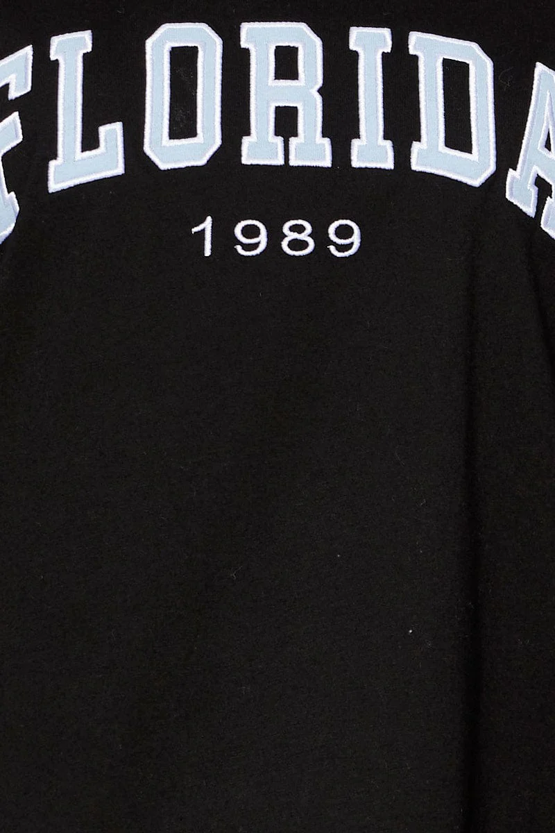 Black Jersey T-Shirt Short Sleeve Embroidered - Image 6