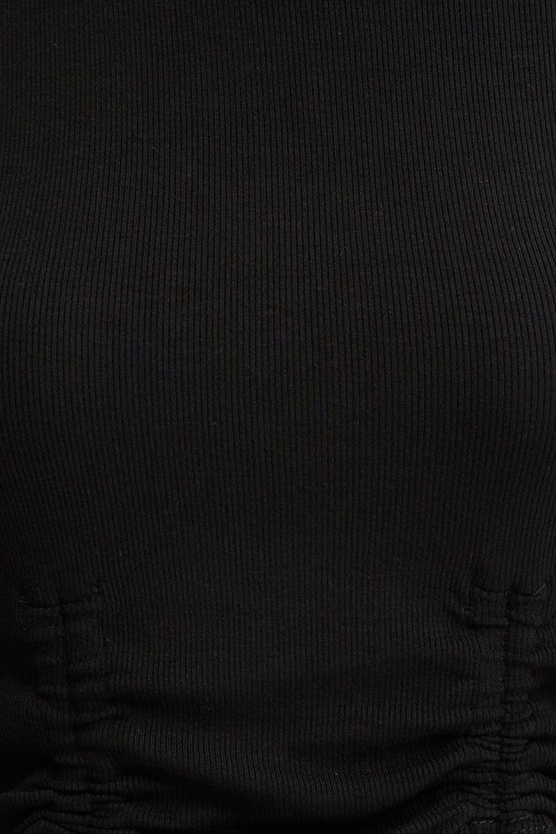 Black Jersey Top Ribbed - Image 6