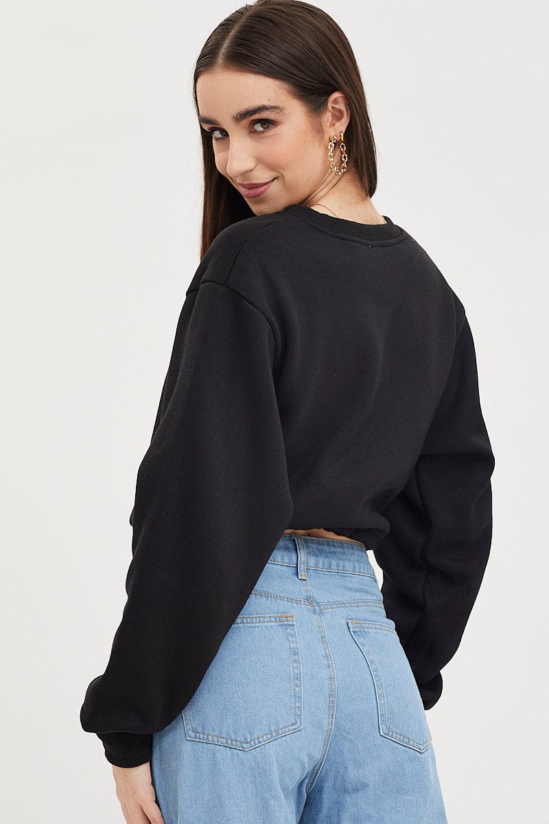 Black Jumper Long Sleeve V Neck - Image 5