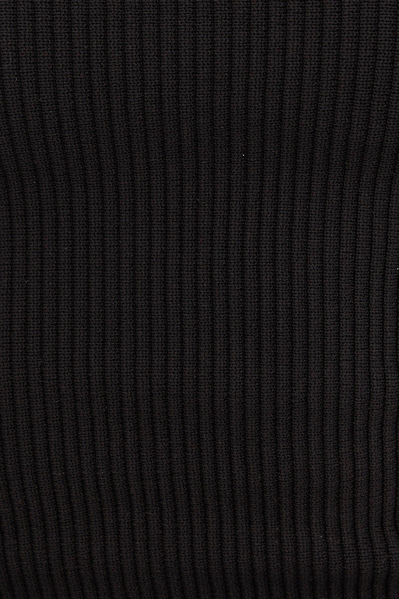 Black Knit Rib Bandeau Strapless - Image 6