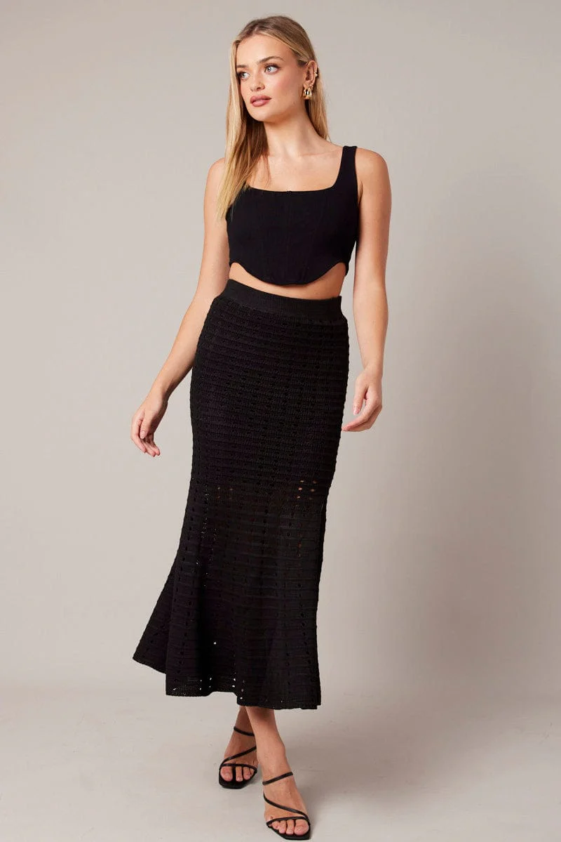 Black Knit Skirt Crochet - Image 2