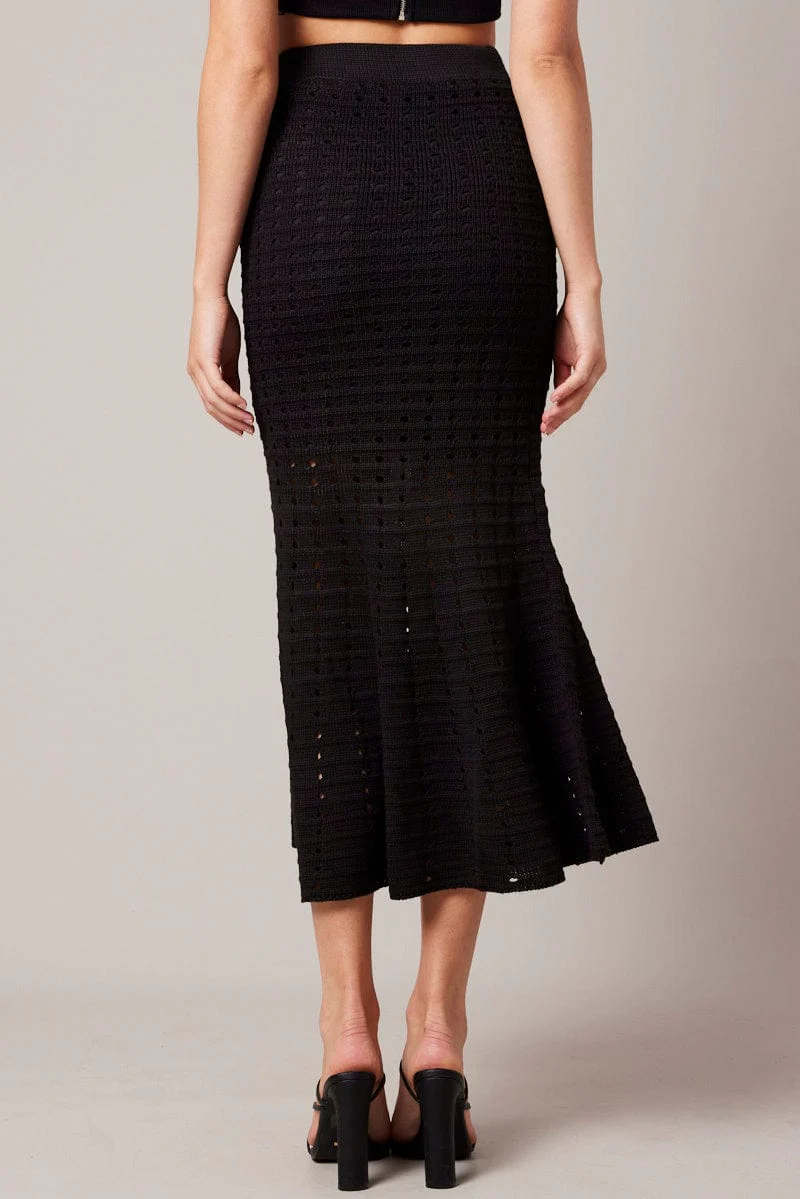 Black Knit Skirt Crochet - Image 5
