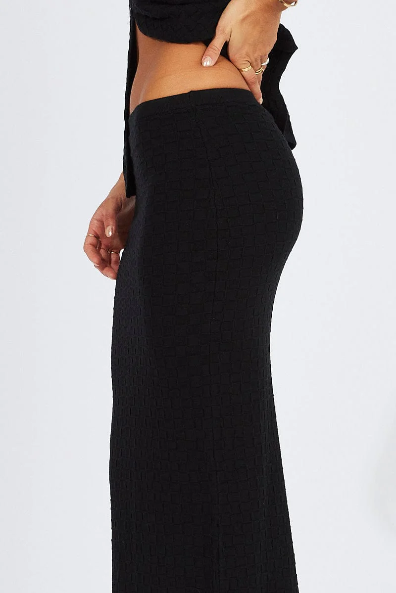 Black Knit Skirt High Rise - Image 6