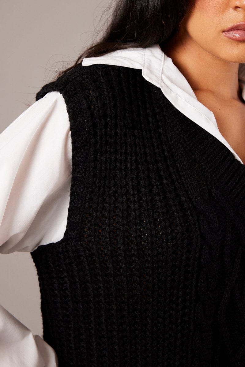 Black Knit Top Jumper - Image 6