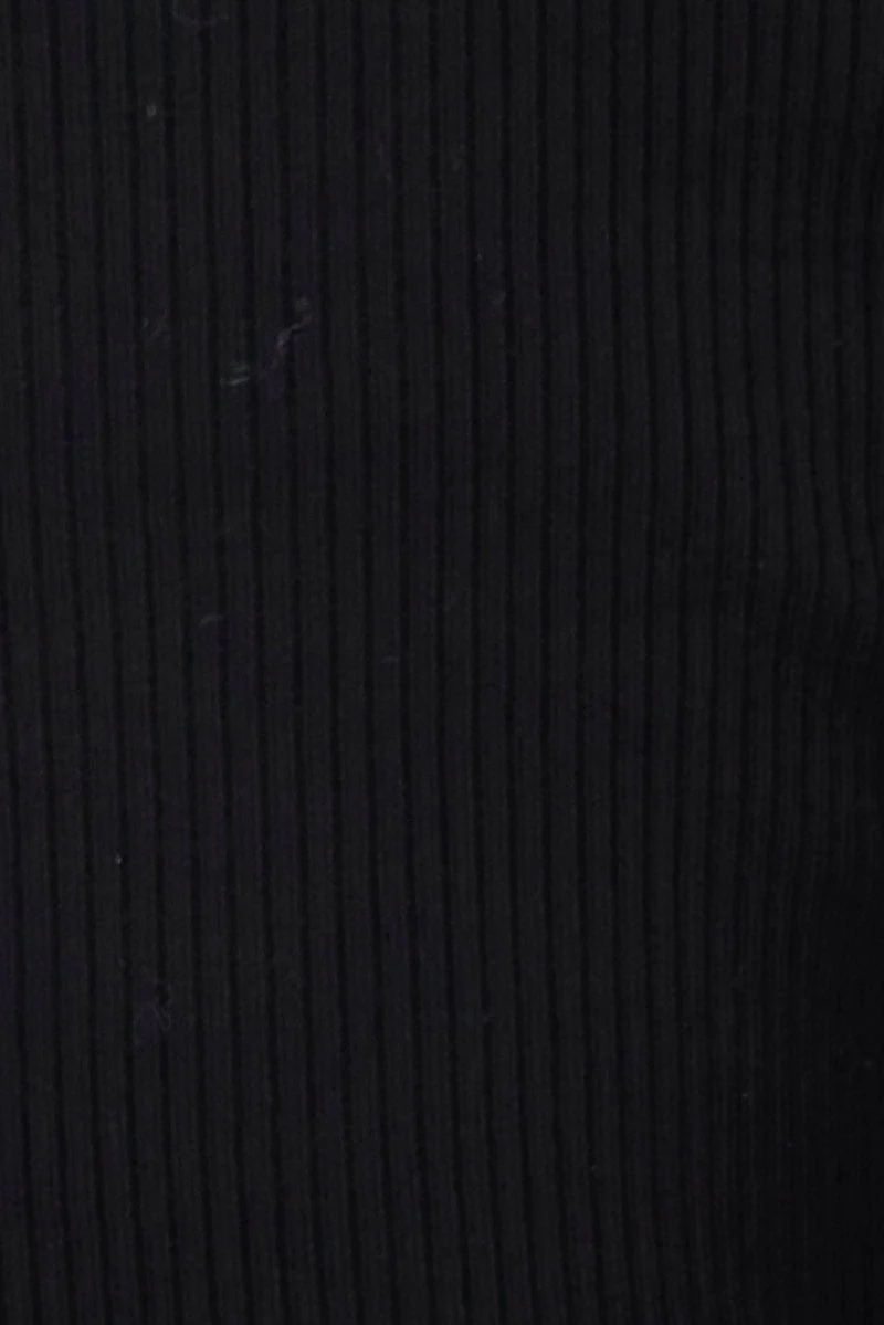 Black Knit Top Long Sleeve Twisted Front - Image 6