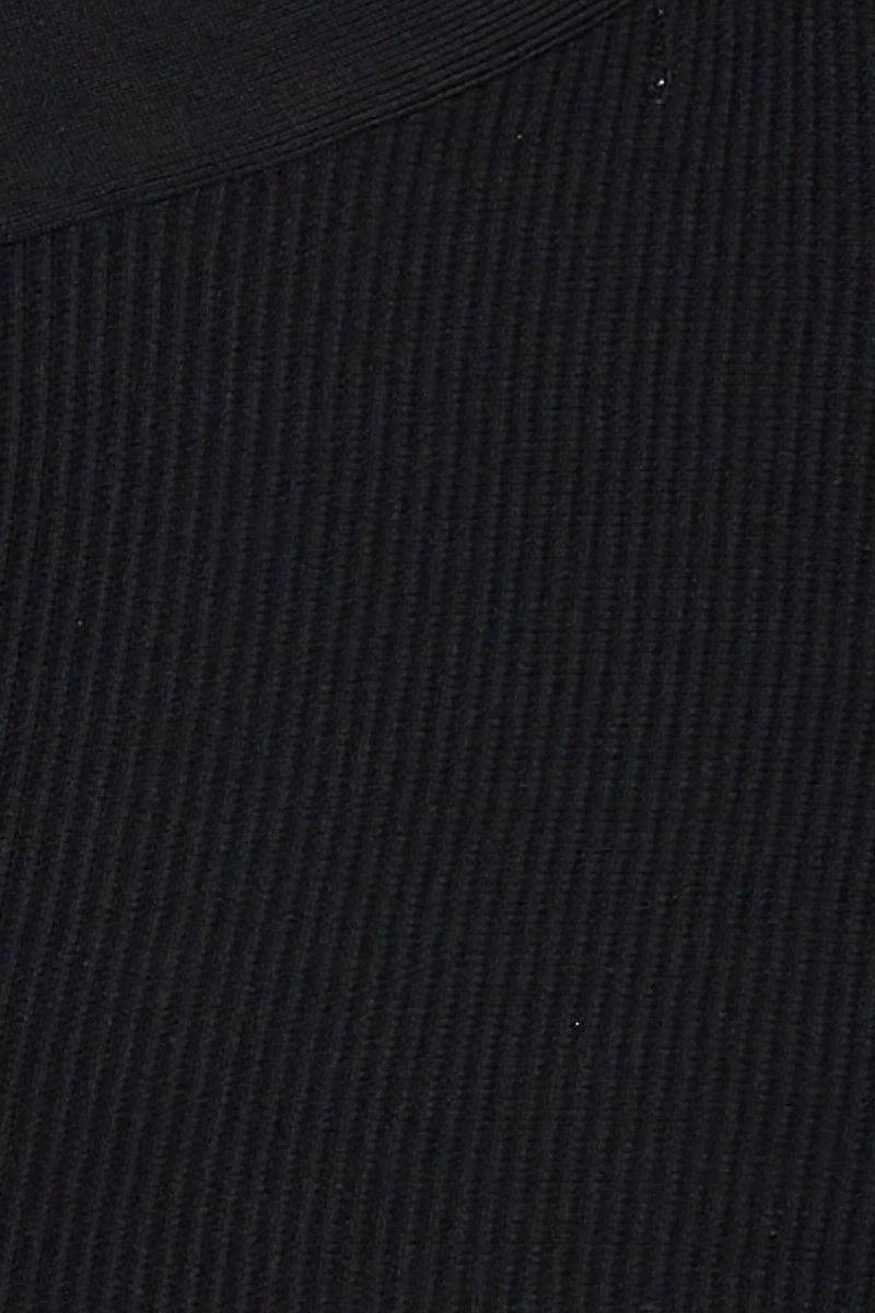 Black Knit Top Sleeveless Halter - Image 6