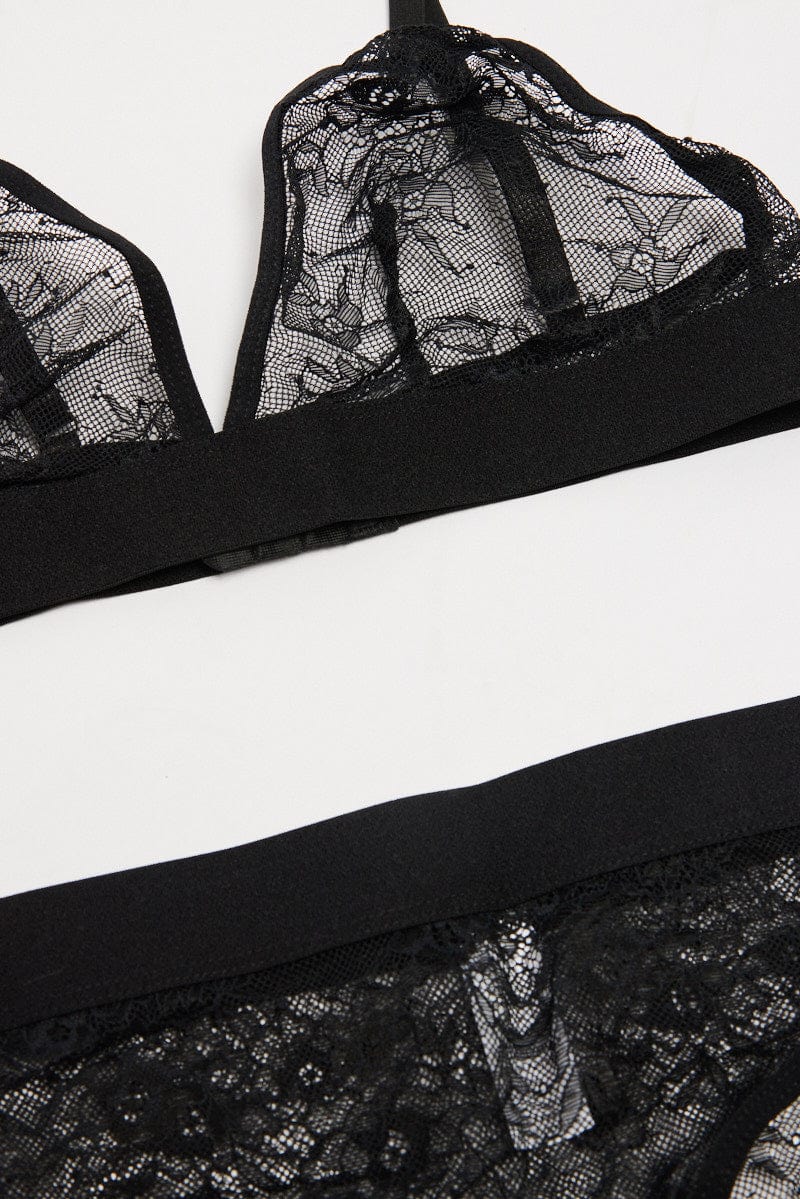 Black Lace Lingerie Set - Image 2