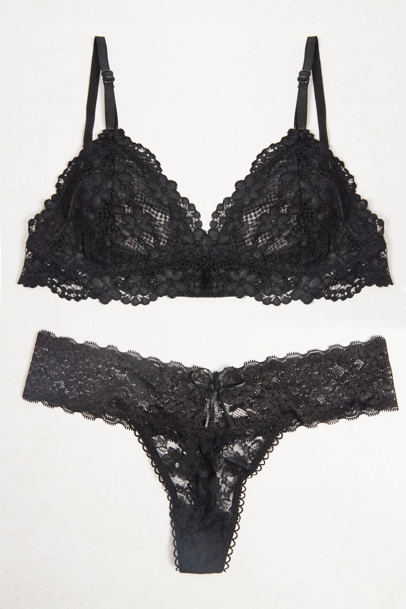 Black Lace Lingerie Set