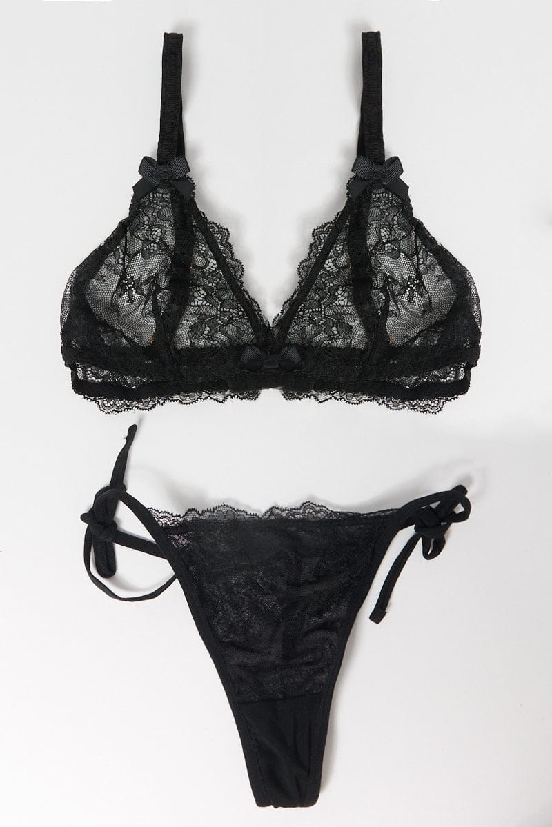 Black Lace Lingerie Set
