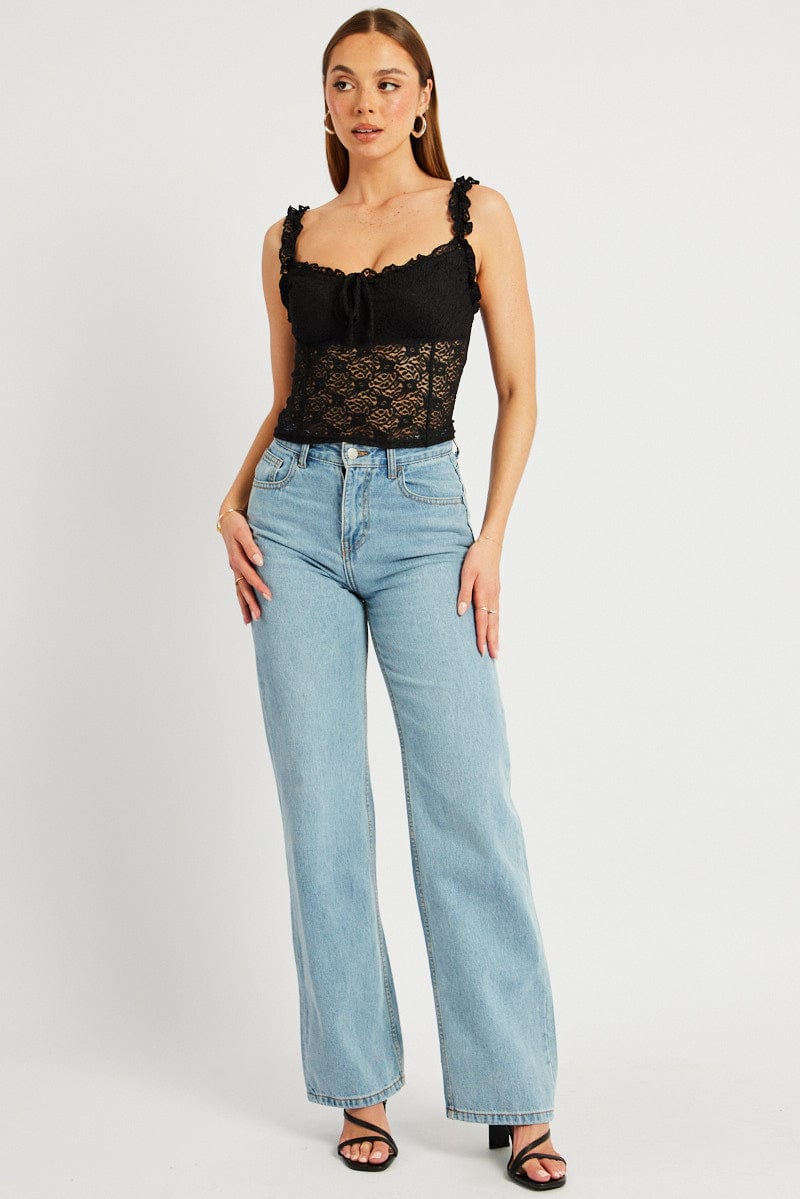 Black Lace Top Sleeveless - Image 2