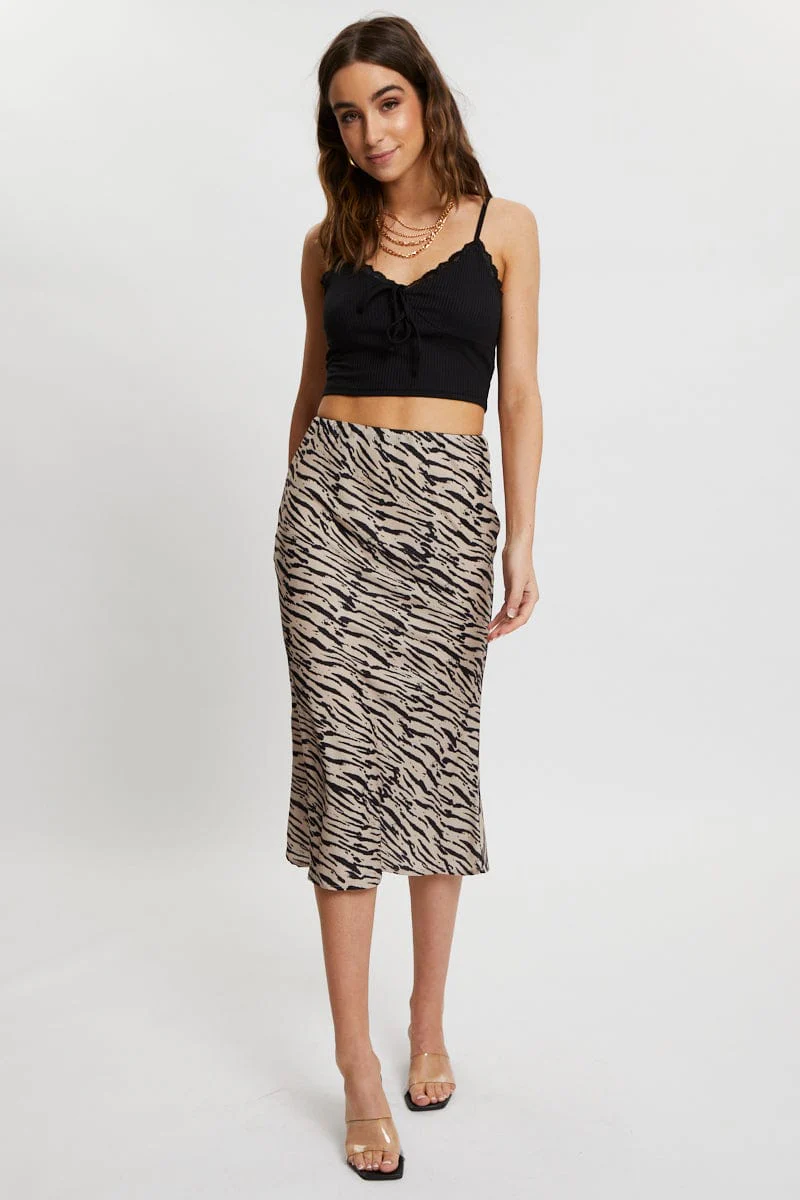 Black Lace Trim Tie Front Cami - Image 5