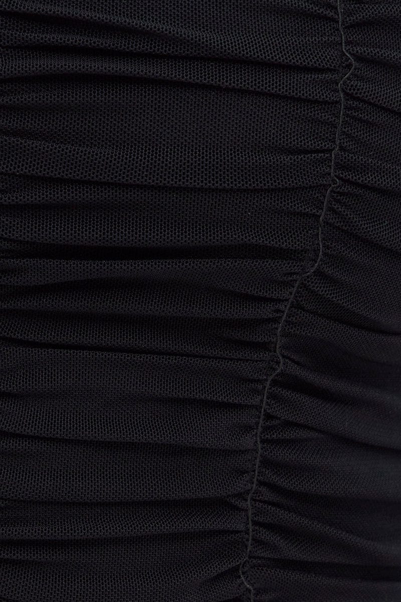 Black Lace Up Top Sleeveless Mesh - Image 6