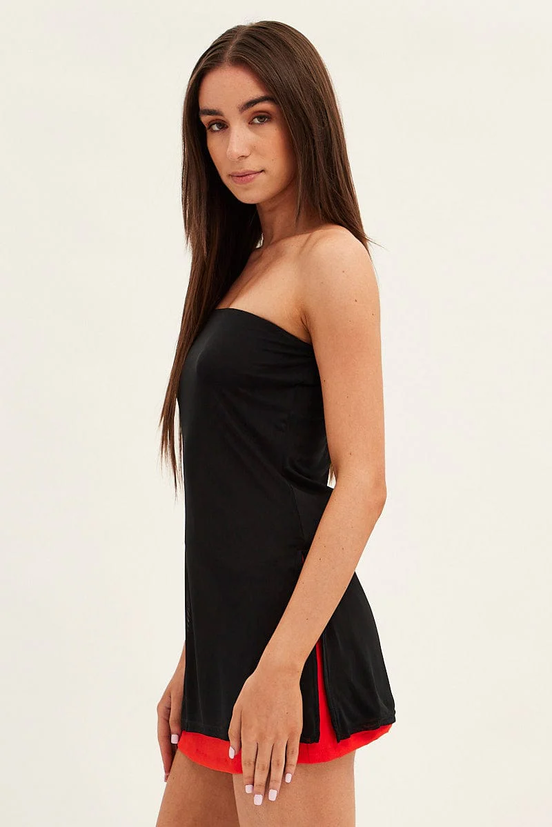 Black Longline Bandeau Sleeveless Mesh - Image 4