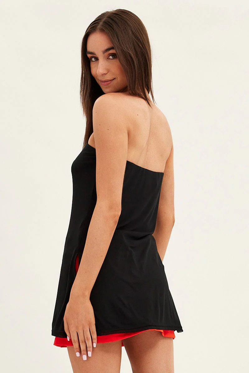 Black Longline Bandeau Sleeveless Mesh - Image 5