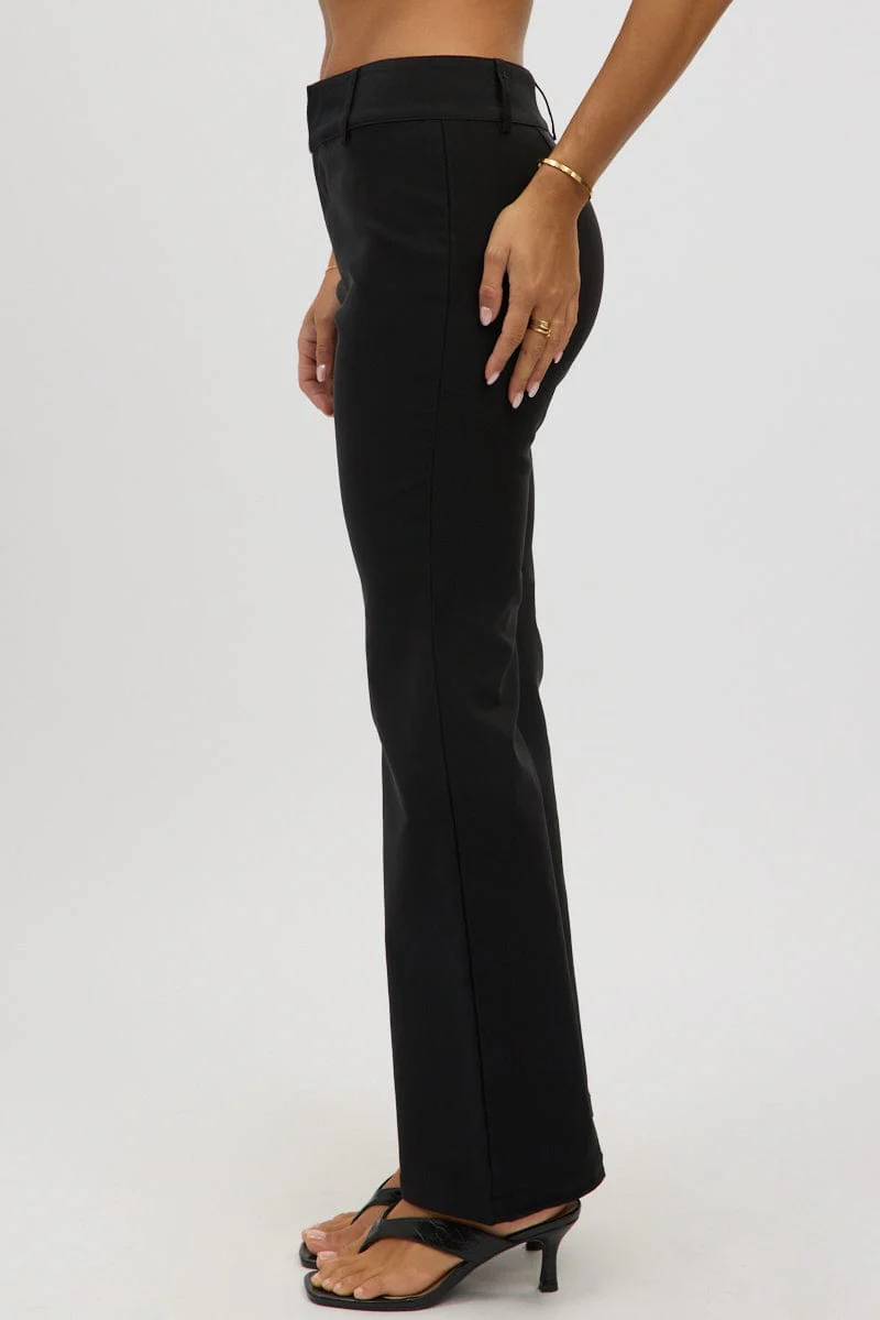 Black Low Rise Flare Pants - Image 4