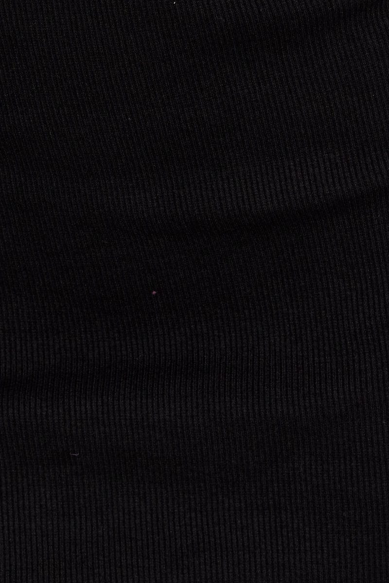 Black Maxi Skirt Mid Rise Rib Jersey - Image 6