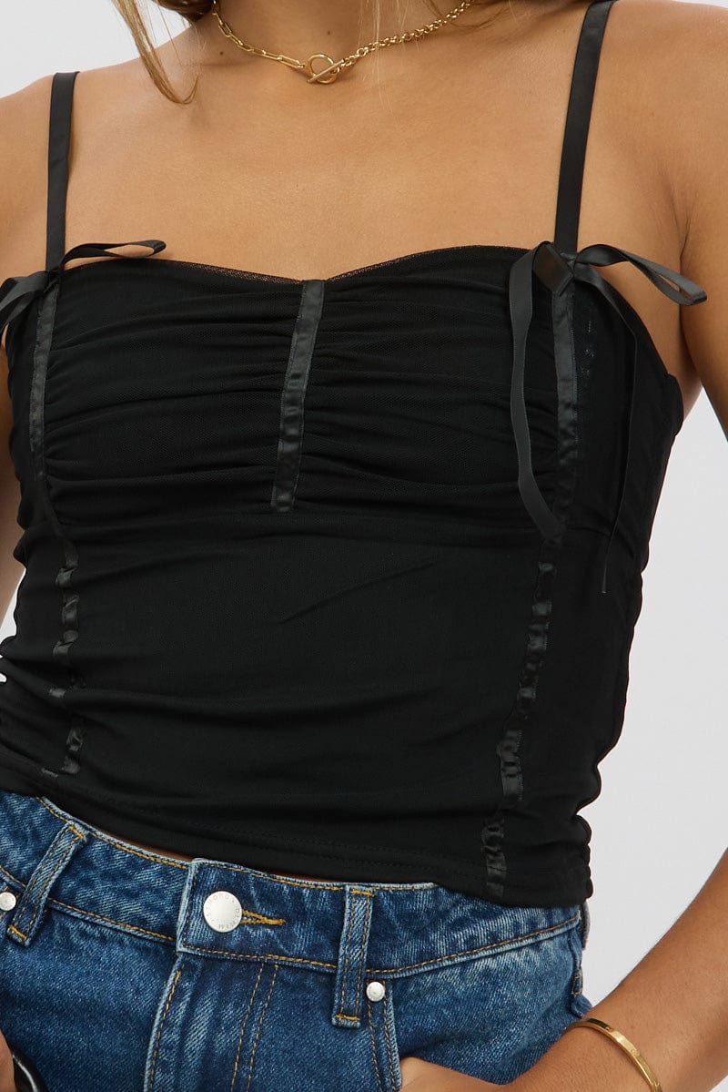Black Mesh Singlet Top - Image 6