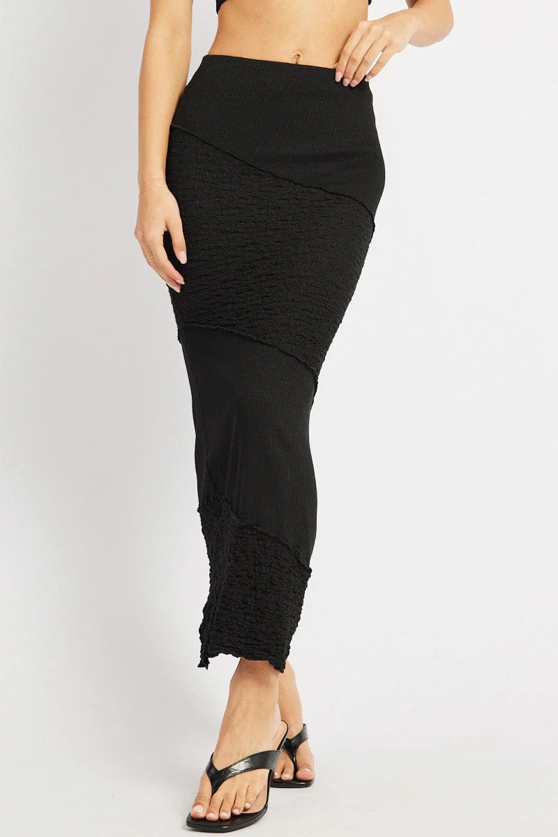 Black Midi Skirt Texture - Image 3