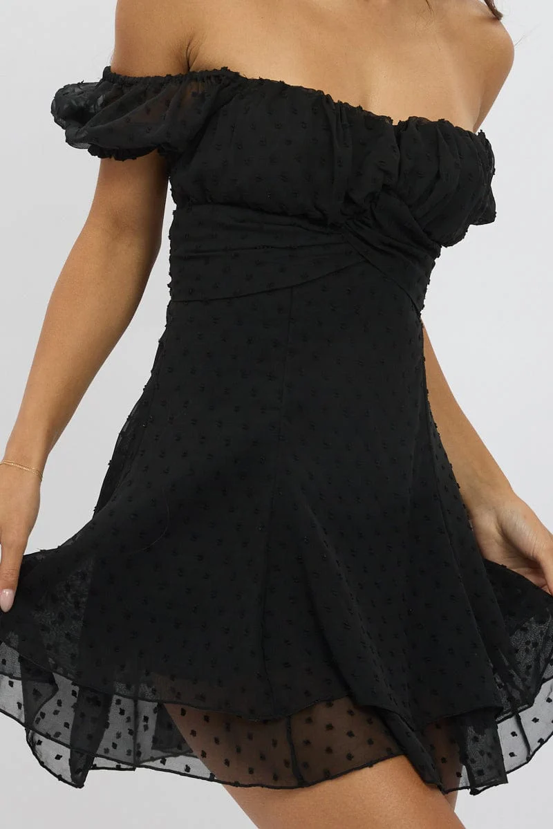 Black Mini Dress Back Tie - Image 6
