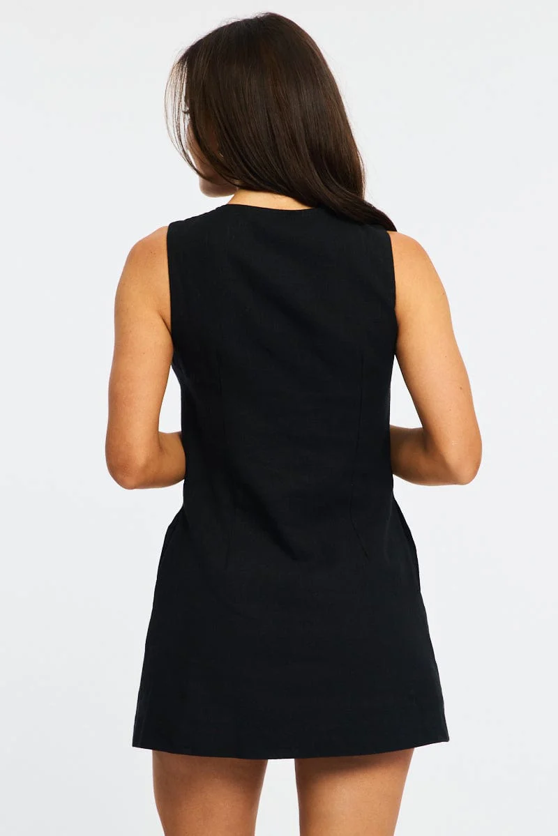 Black Mini Dress Button Down - Image 4