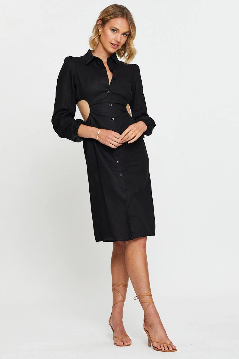 Black Mini Dress Long Sleeve - Image 2